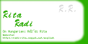 rita radi business card